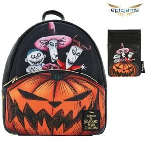 Loungefly Disney Nightmare Before Christmas Oogie's Boys Pumpkin Backpack Set